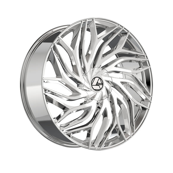 1 X Azara AZA-537 Chrome 30X9.5 Blank 78.1 Hub 15 Offset Chrome Wheel Rim
