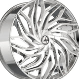 1 X Azara AZA-537 Nano Chrome 20X8.5 5x108/5x114.3 74.1 Hub 35 Offset Chrome Wheel Rim