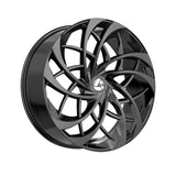 1 X Azara AZA-540 Gloss Black 22X8.5 5x114.3/5x120 74.1 Hub 38 Offset Black Wheel Rim