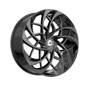 1 X Azara AZA-540 Gloss Black 30X9.5 6x135/6x139.7 87.1 Hub 22 Offset Black Wheel Rim