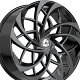 1 X Azara AZA-540 Gloss Black 22X8.5 5x114.3/5x120 74.1 Hub 38 Offset Black Wheel Rim