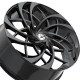 1 X Azara AZA-540 Gloss Black 22X8.5 5x114.3/5x120 74.1 Hub 38 Offset Black Wheel Rim