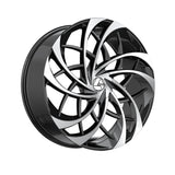 1 X Azara AZA-540 Gloss Black & Machined 22X9.5 Blank 78.1 Hub 15 Offset Black Wheel Rim