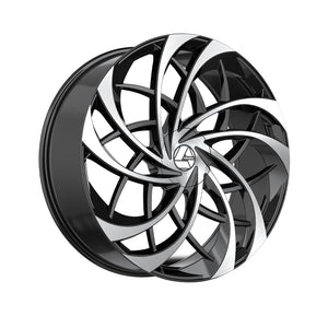 1 X Azara AZA-541 Gloss Black & Machined 18X8 5x112/5x114.3 74.1 Hub 35 Offset Black Wheel Rim