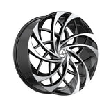 1 X Azara AZA-541 Gloss Black & Machined 22X8.5 5x112/5x114.3 74.1 Hub 38 Offset Black Wheel Rim