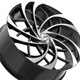 1 X Azara AZA-541 Gloss Black & Machined 22X8.5 5x112/5x114.3 74.1 Hub 38 Offset Black Wheel Rim