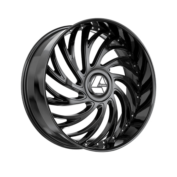 1 X Azara AZX-101 Gloss Black 30X9.5 Blank 78.1 Hub 15 Offset Black Wheel Rim