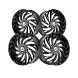 1 X Azara AZX-101 Gloss Black 26X9.5 Blank 78.1 Hub 15 Offset Black Wheel Rim