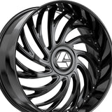 1 X Azara AZX-101 Gloss Black 30X9.5 Blank 78.1 Hub 15 Offset Black Wheel Rim