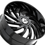 1 X Azara AZX-101 Gloss Black 28X9.5 Blank 78.1 Hub 15 Offset Black Wheel Rim