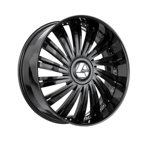 1 X Azara AZX-102 Gloss Black 26X9.5 Blank 78.1 Hub 15 Offset Black Wheel Rim