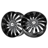 1 X Azara AZX-102 Gloss Black 28X9.5 Blank 78.1 Hub 15 Offset Black Wheel Rim