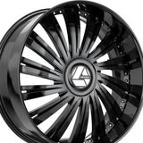 1 X Azara AZX-102 Gloss Black 24X9 Blank 5x 78.1 Hub 15 Offset Black Wheel Rim