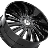 1 X Azara AZX-102 Gloss Black 24X9 Blank 5x 78.1 Hub 15 Offset Black Wheel Rim
