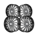 1 X Azara AZX-102 Gloss Black & Machined 26X9.5 Blank 78.1 Hub 15 Offset Black Wheel Rim