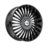 1 X Azara AZX-103 Gloss Black 24X9 5x115/5x120 78.1 Hub 15 Offset Black Wheel Rim