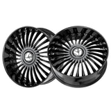 1 X Azara AZX-103 Gloss Black 24X9 5x115/5x120 78.1 Hub 15 Offset Black Wheel Rim