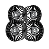 1 X Azara AZX-103 Gloss Black 24X9 5x115/5x120 78.1 Hub 15 Offset Black Wheel Rim
