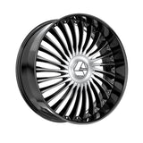 1 X Azara AZX-103 Gloss Black & Machined 24X9 Blank 5x 78.1 Hub 15 Offset Black Wheel Rim