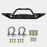 Coolstuffguru Compatible with Jeep Wrangler YJ/TJ Black Front Bumper Rock Guard+D-Ring+Winch Plate