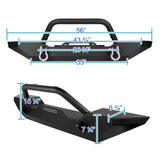 Coolstuffguru Compatible with Jeep Wrangler YJ/TJ Black Front Bumper Rock Guard+D-Ring+Winch Plate