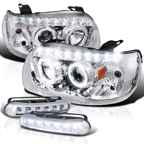Coolstuffguru Compatible with Escape Chrome Halo SMD LED Projector Headlight+Bumper LED DRL Fog Lamp