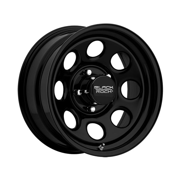Black Rock 023997B SOFT 8 15X7 5X5.50 108.71 Hub +00 Offset Black Wheel Rim