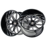 1 X CALI OFF-ROAD AUBURN 24X14 8-180 124.1 Hub -76 Offset Black Wheel Rim