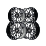 1 X CALI OFF-ROAD AUBURN 24X14 8-180 124.1 Hub -76 Offset Black Wheel Rim