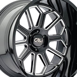 1 X CALI OFF-ROAD AUBURN 24X14 8-180 124.1 Hub -76 Offset Black Wheel Rim