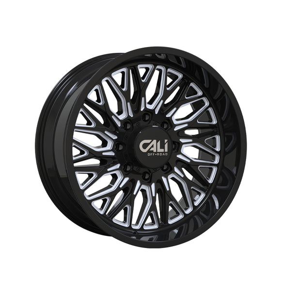1 X CALI OFF-ROAD CRUSHER 22X10 8-170 125.2 Hub -19 Offset Black Wheel Rim