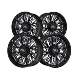 1 X CALI OFF-ROAD CRUSHER 22X10 8-180 124.1 Hub -19 Offset Black Wheel Rim