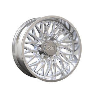 1 X CALI OFF-ROAD CRUSHER 22X10 8-170 125.2 Hub -19 Offset Silver Wheel Rim