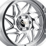 1 X CALI OFF-ROAD GEMINI 20X10 5-127 71.5 Hub -25 Offset Silver Wheel Rim