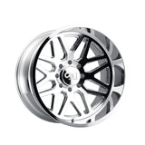 1 X CALI OFF-ROAD INVADER 24X14 8x165.1 125.2 Hub -76 Offset Chrome Wheel Rim