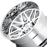 1 X CALI OFF-ROAD INVADER 24X14 8x165.1 125.2 Hub -76 Offset Chrome Wheel Rim