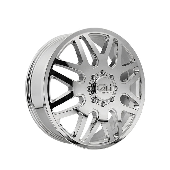 1 X CALI OFF-ROAD INVADER DUALLY 22X8.25 8-165.1 121.3 Hub -192 Offset Chrome Wheel Rim