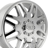 1 X CALI OFF-ROAD INVADER DUALLY 24X8.25 8-165.1 121.3 Hub -232 Offset Chrome Wheel Rim
