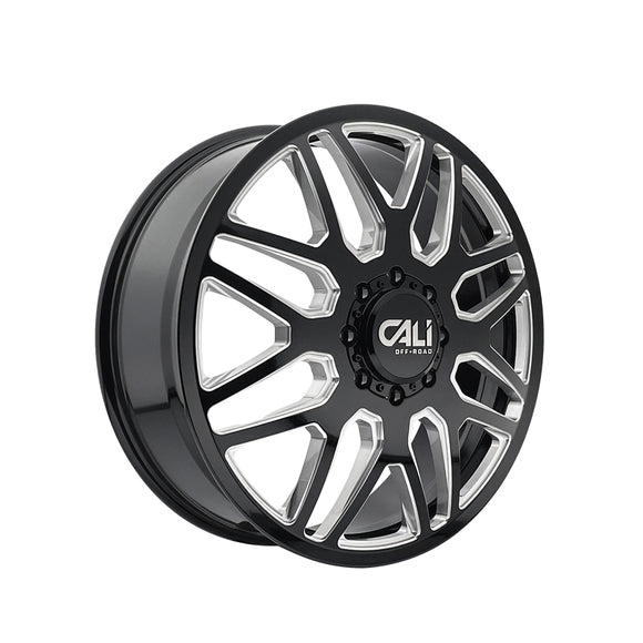 1 X CALI OFF-ROAD INVADER DUALLY 22X8.25 8-200 142 Hub -192 Offset Black Wheel Rim
