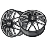 1 X CALI OFF-ROAD INVADER DUALLY 22X8.25 8-200 142 Hub -192 Offset Black Wheel Rim