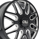 1 X CALI OFF-ROAD INVADER DUALLY 22X8.25 8-165.1 121.3 Hub -232 Offset Black Wheel Rim