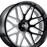 1 X CALI OFF-ROAD INVADER 24X14 8-170 125.2 Hub -76 Offset Black Wheel Rim