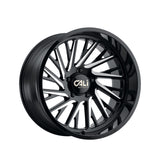 1 X CALI OFF-ROAD PURGE 24X14 6-139.7 106 Hub -76 Offset Black Wheel Rim
