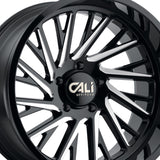 1 X CALI OFF-ROAD PURGE 24X14 6-135 87.1 Hub -76 Offset Black Wheel Rim
