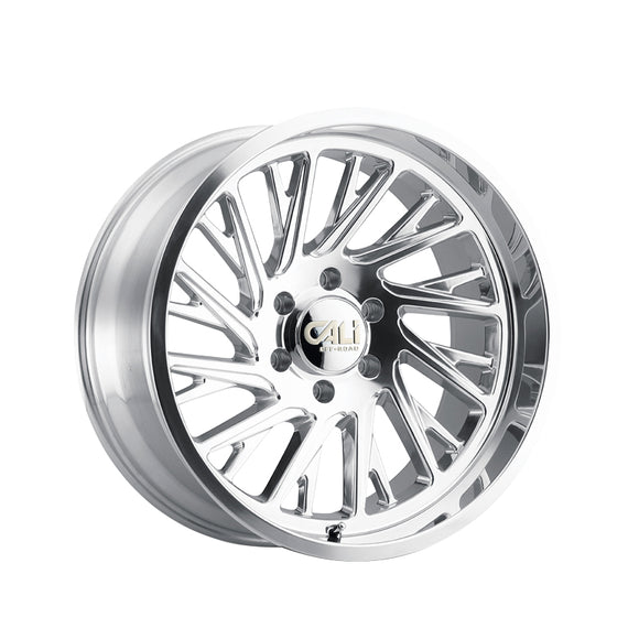 1 X CALI OFF-ROAD PURGE 24X14 8-180 124.1 Hub -76 Offset Silver Wheel Rim