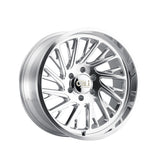1 X CALI OFF-ROAD PURGE 24X14 8-180 124.1 Hub -76 Offset Silver Wheel Rim