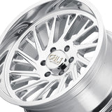 1 X CALI OFF-ROAD PURGE 24X14 6-139.7 106 Hub -76 Offset Silver Wheel Rim
