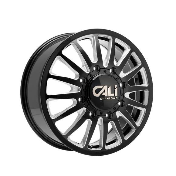 1 X CALI OFF-ROAD SUMMIT DUALLY 22X8.25 8-200 142 Hub -232 Offset Black Wheel Rim