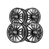 1 X CALI OFF-ROAD SUMMIT DUALLY 22X8.25 8-200 142 Hub -232 Offset Black Wheel Rim
