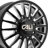 1 X CALI OFF-ROAD SUMMIT DUALLY 22X8.25 8-210 154.2 Hub 115 Offset Black Wheel Rim